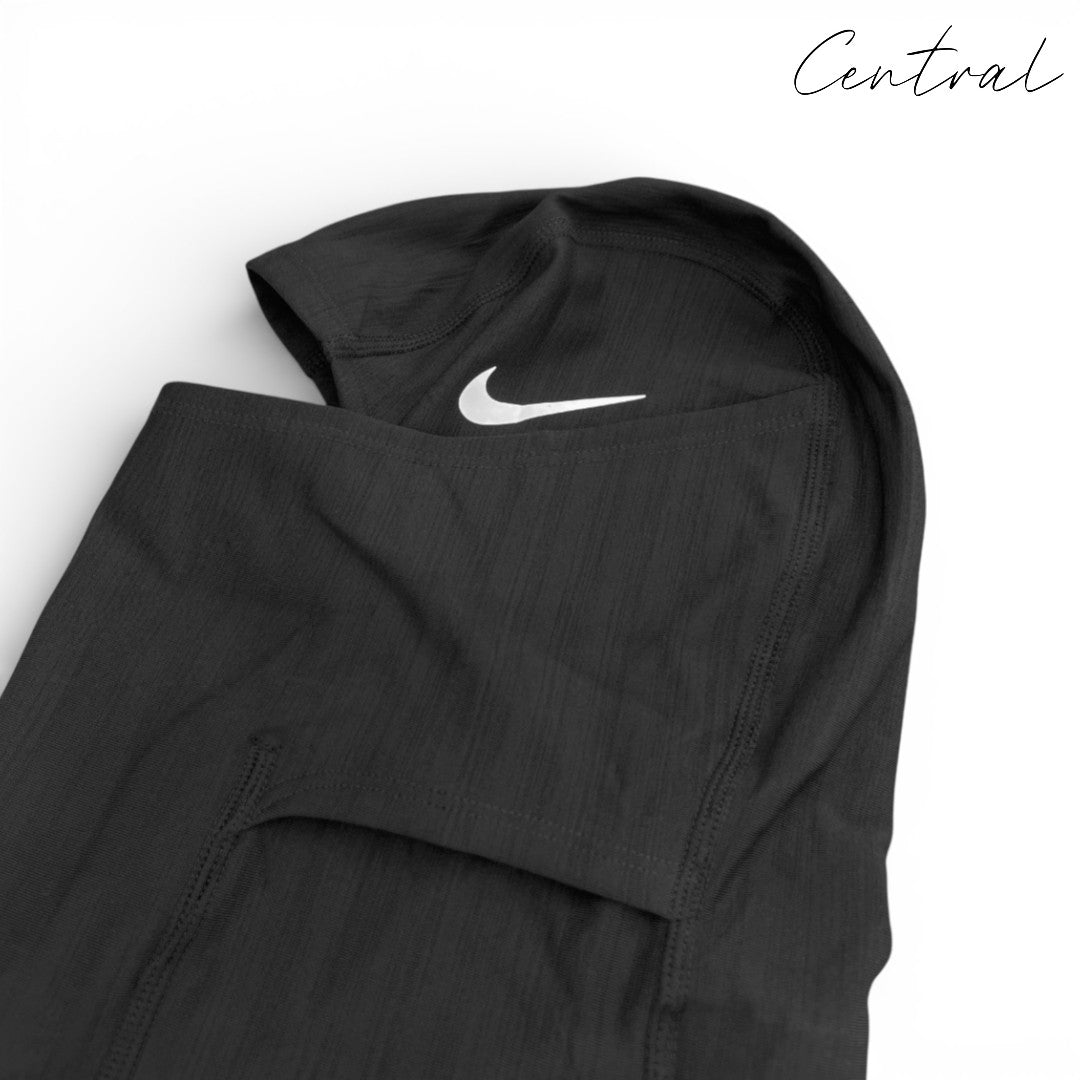 Nike Pro Hyperwarm Ski Mask featuring a snug fit and breathable fabric, ideal for cold weather activities.