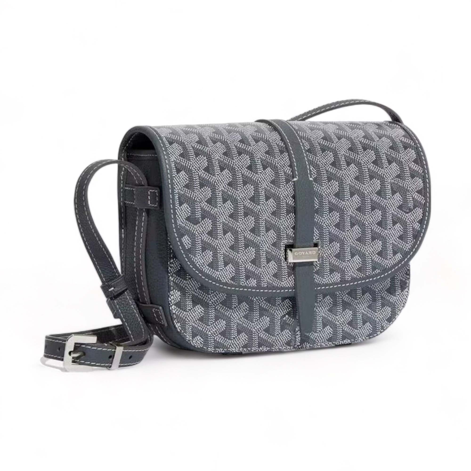 Grey Goyard bag by Central ae, featuring the iconic pattern and sleek design, perfect for stylish everyday use.