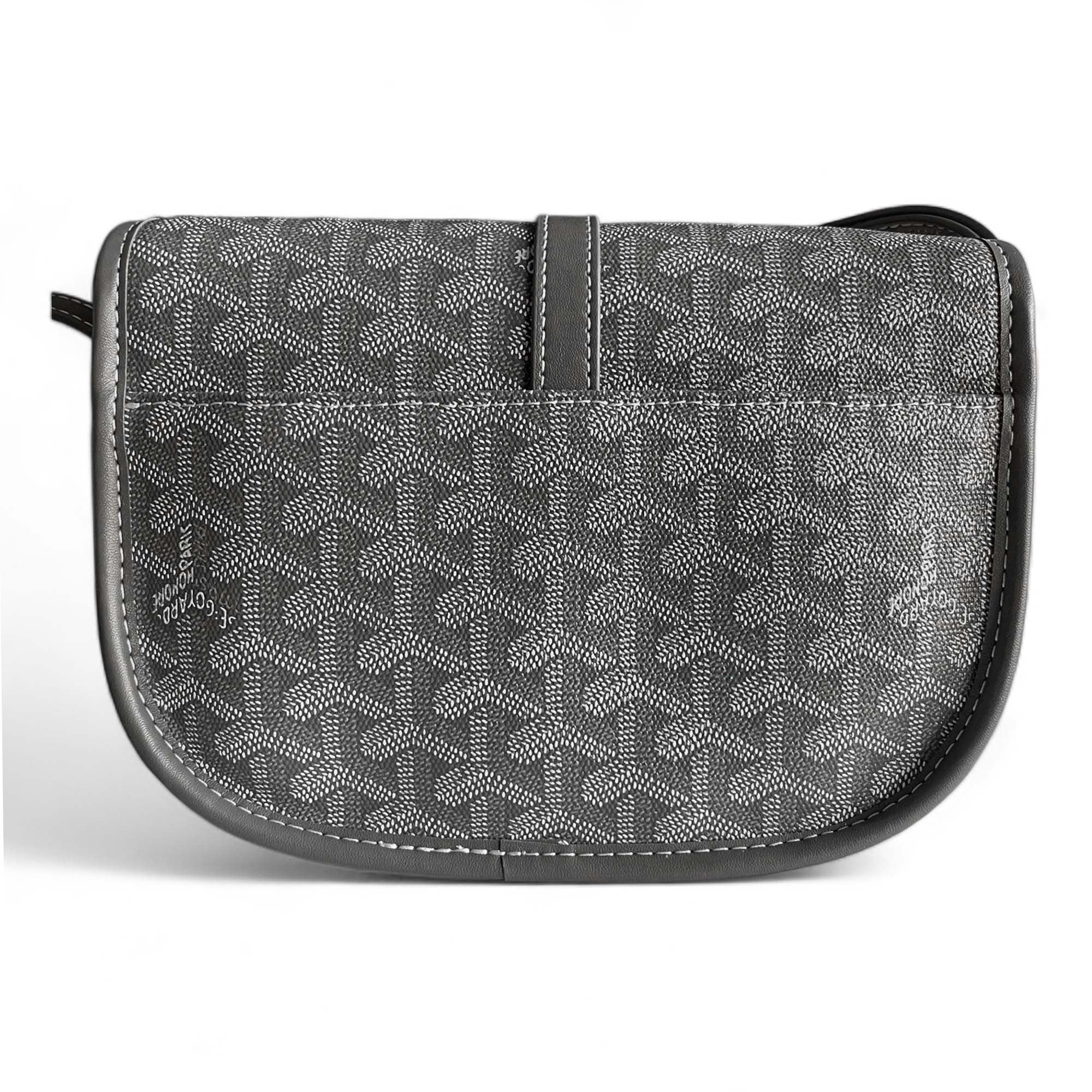 Grey Goyard bag by Central ae featuring signature pattern and elegant design, displayed on a neutral background.