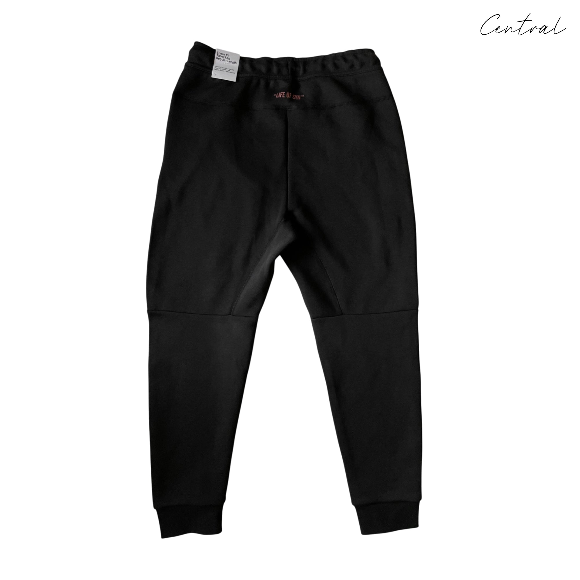 Nike x Central Cee Tech Fleece in black, showcasing the stylish hood and soft fabric texture.