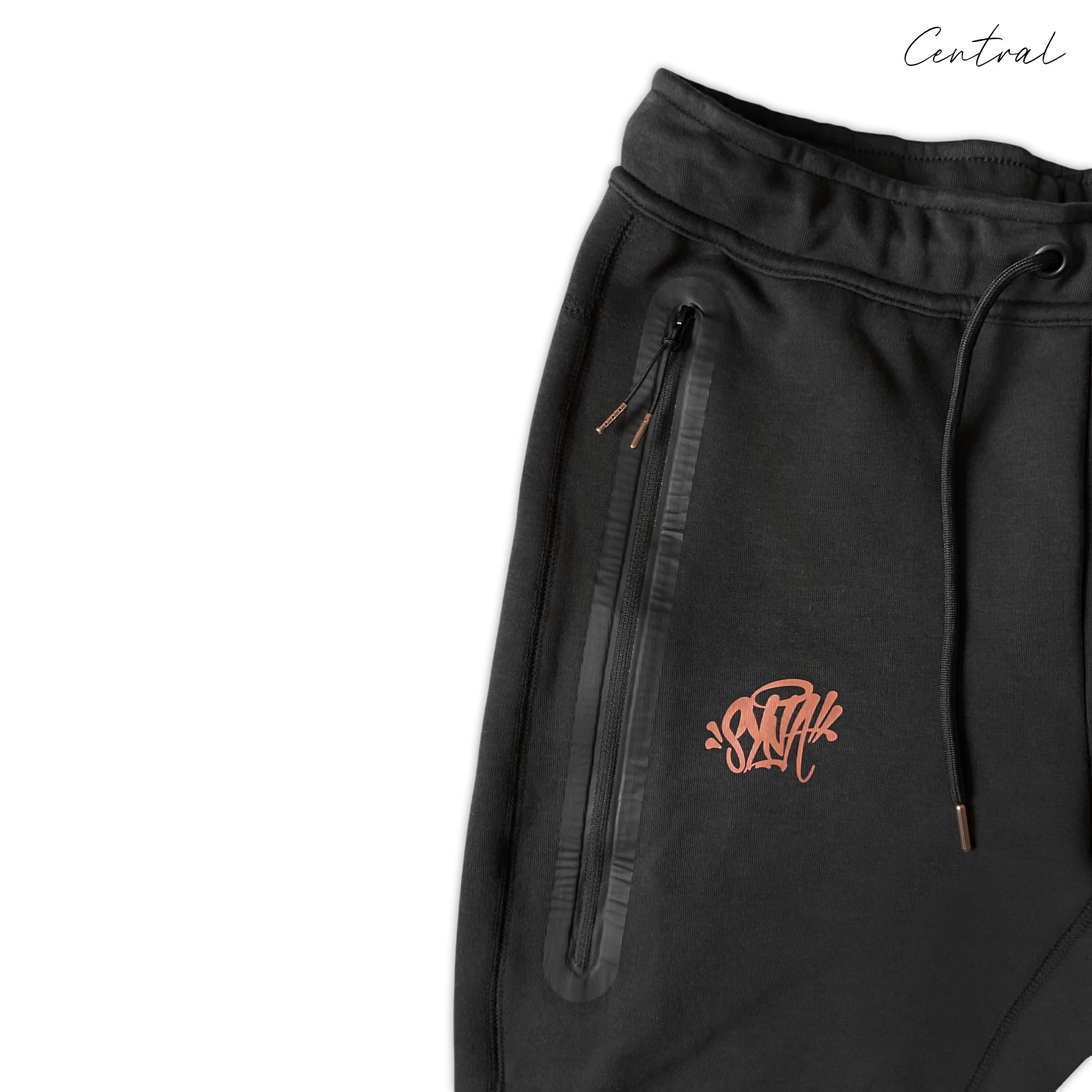 Nike x Central Cee Tech Fleece in black, showcasing a cozy design with logo details and a modern fit.