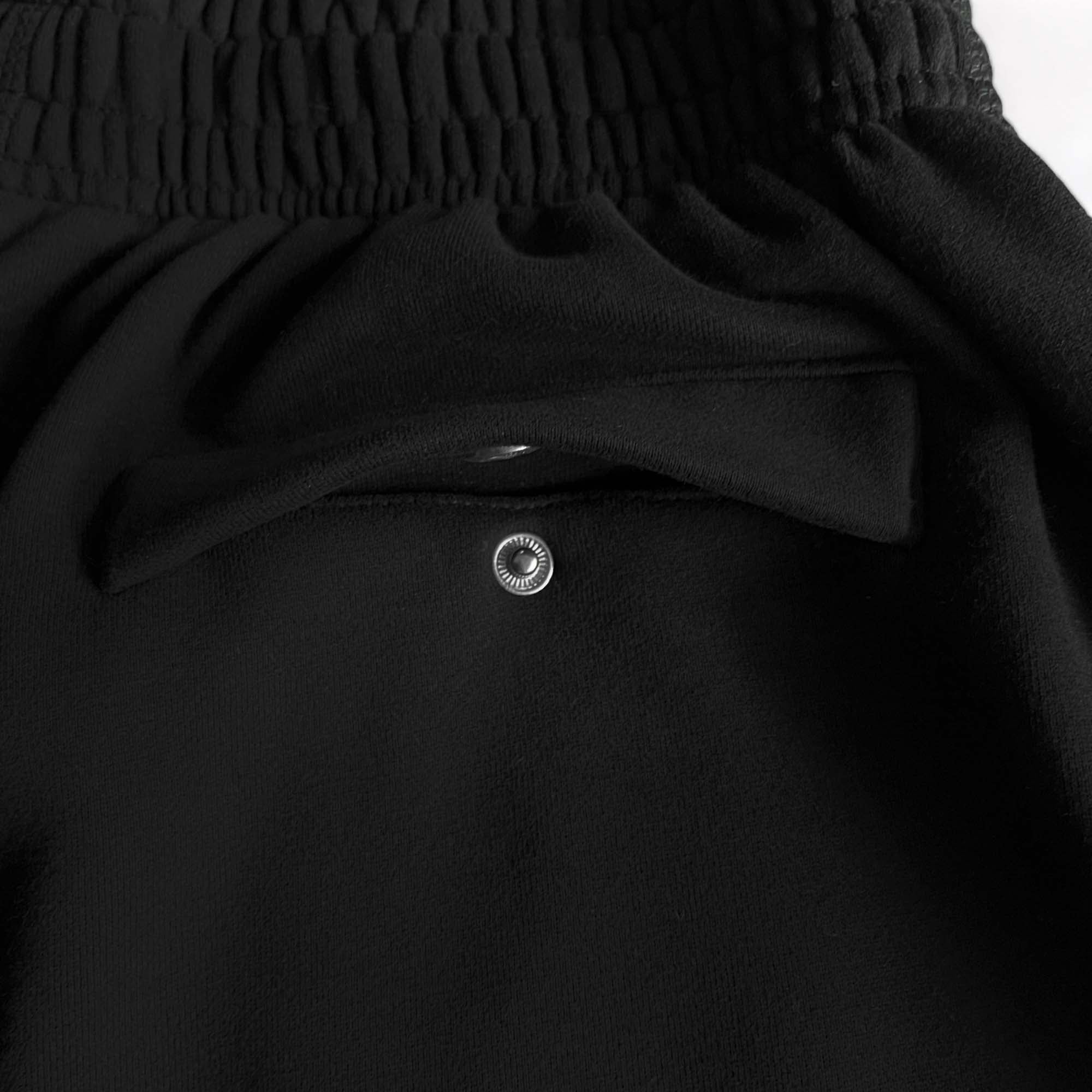 Black Corteiz Alcatraz sweatpants with a relaxed fit and drawstring waist displayed on a neutral background.