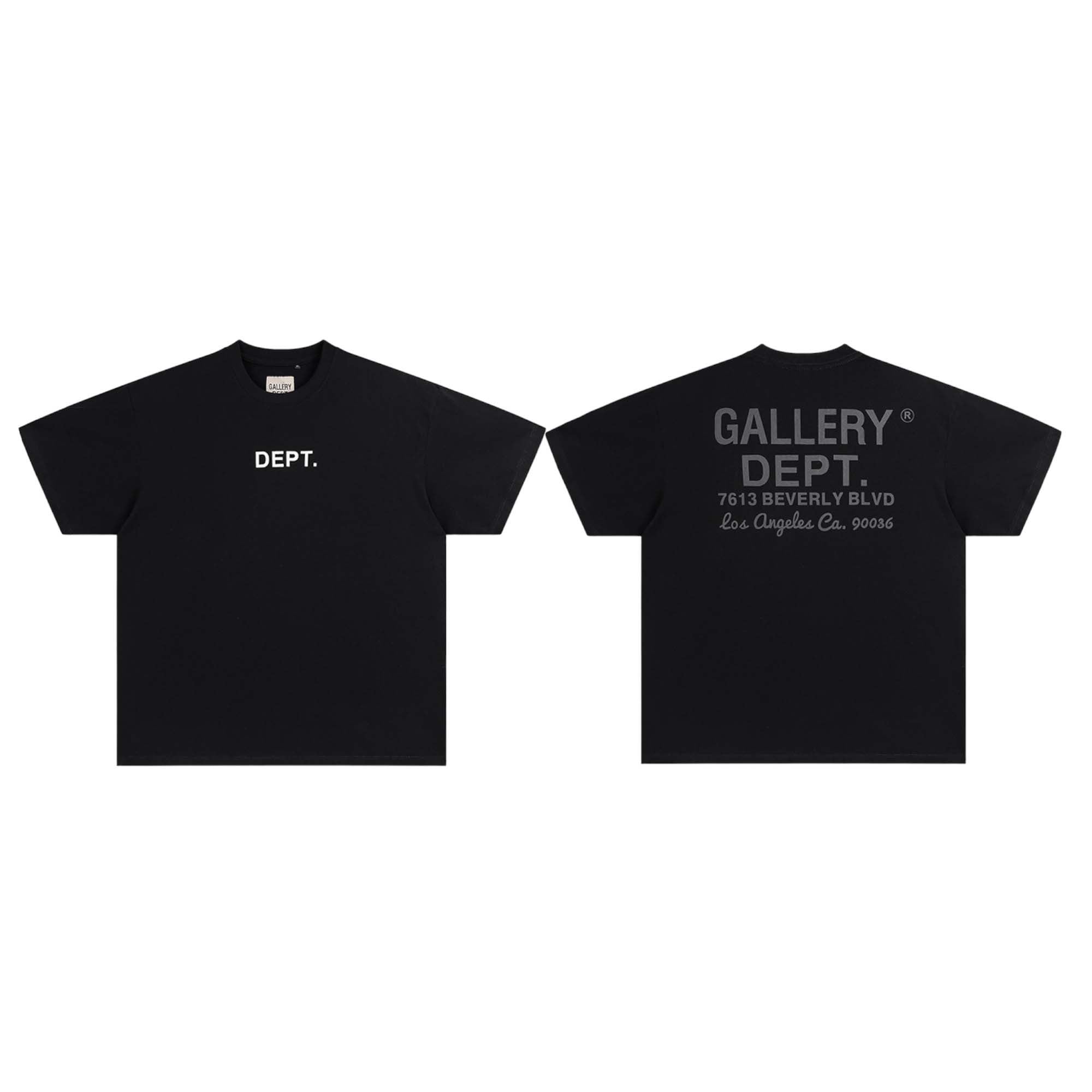 Black Gallery Dept Los Angeles T-shirt featuring a relaxed fit and bold graphic design by Central ae.