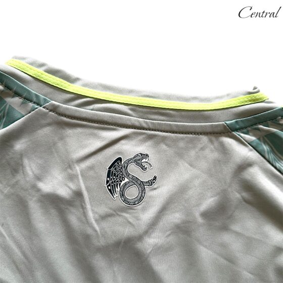 Mexico 2024/25 away fan jersey featuring green and white design with team logo and breathable fabric.