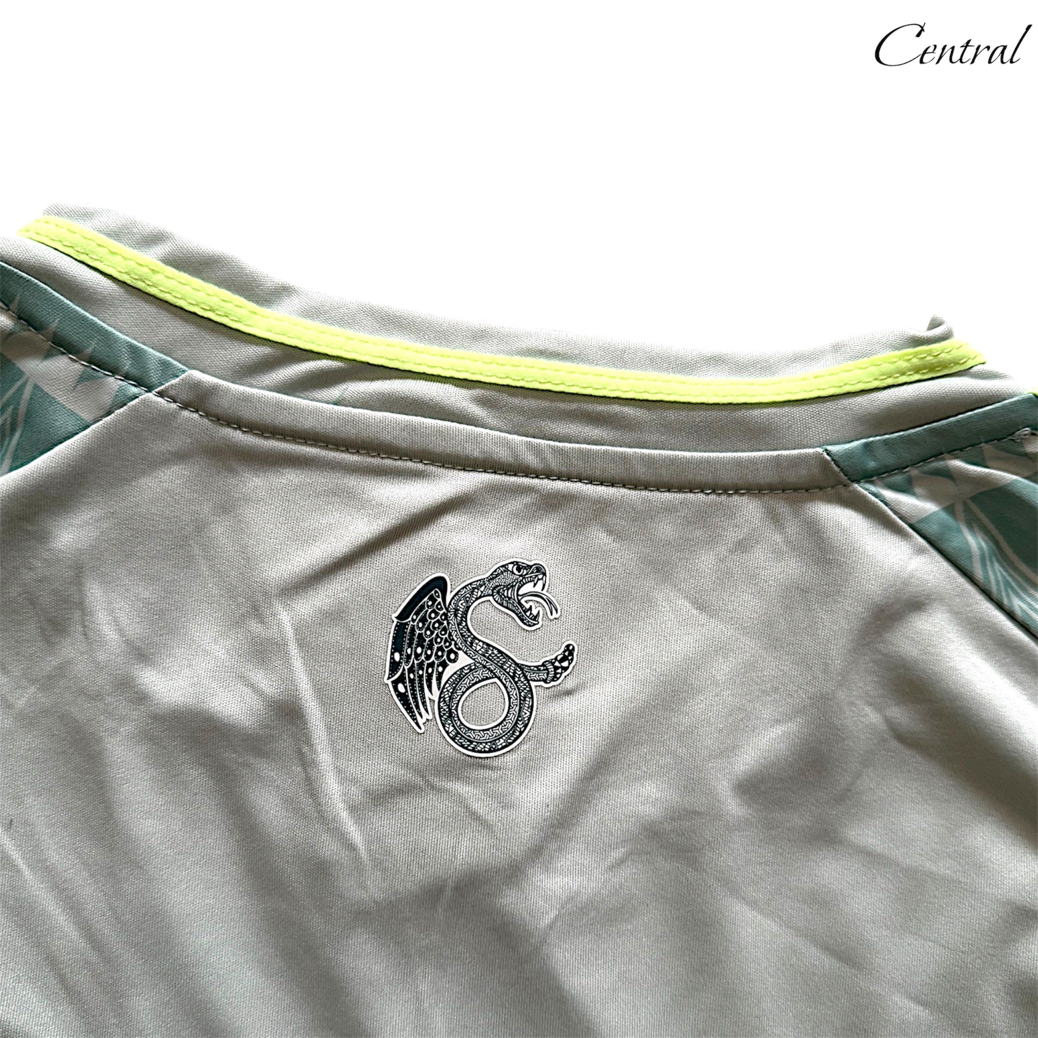 Mexico 2024/25 away fan jersey featuring green and white design with team logo and breathable fabric.