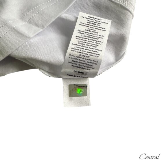 Syna World Ice Tee in white and blue featuring a stylish design, ideal for casual wear.