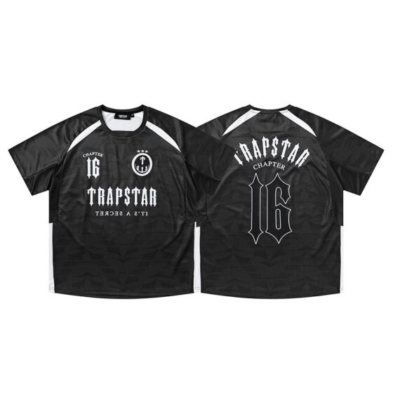 Trapstar X Clavish Chapter 16 jersey featuring bold graphics and a comfortable fit, designed by Central ae.