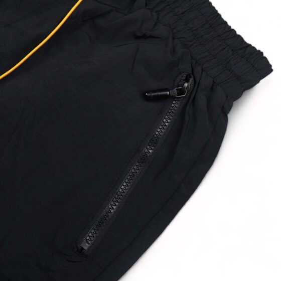 Rhude black shorts featuring a relaxed fit and stylish design, perfect for casual or streetwear outfits.
