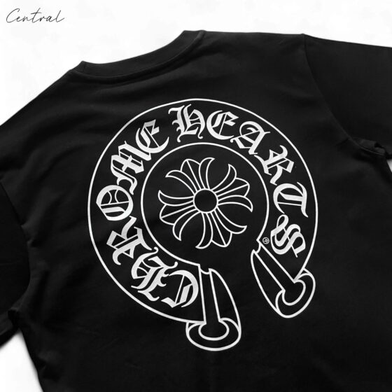 Chrome Hearts Horse Shoe Logo Pocket T-Shirt in black with a front pocket and distinctive logo detail.
