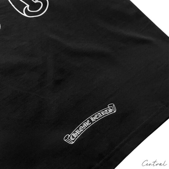 Central ae Chrome Hearts Horse Shoe Logo Pocket T-Shirt in black with front pocket and logo detail.