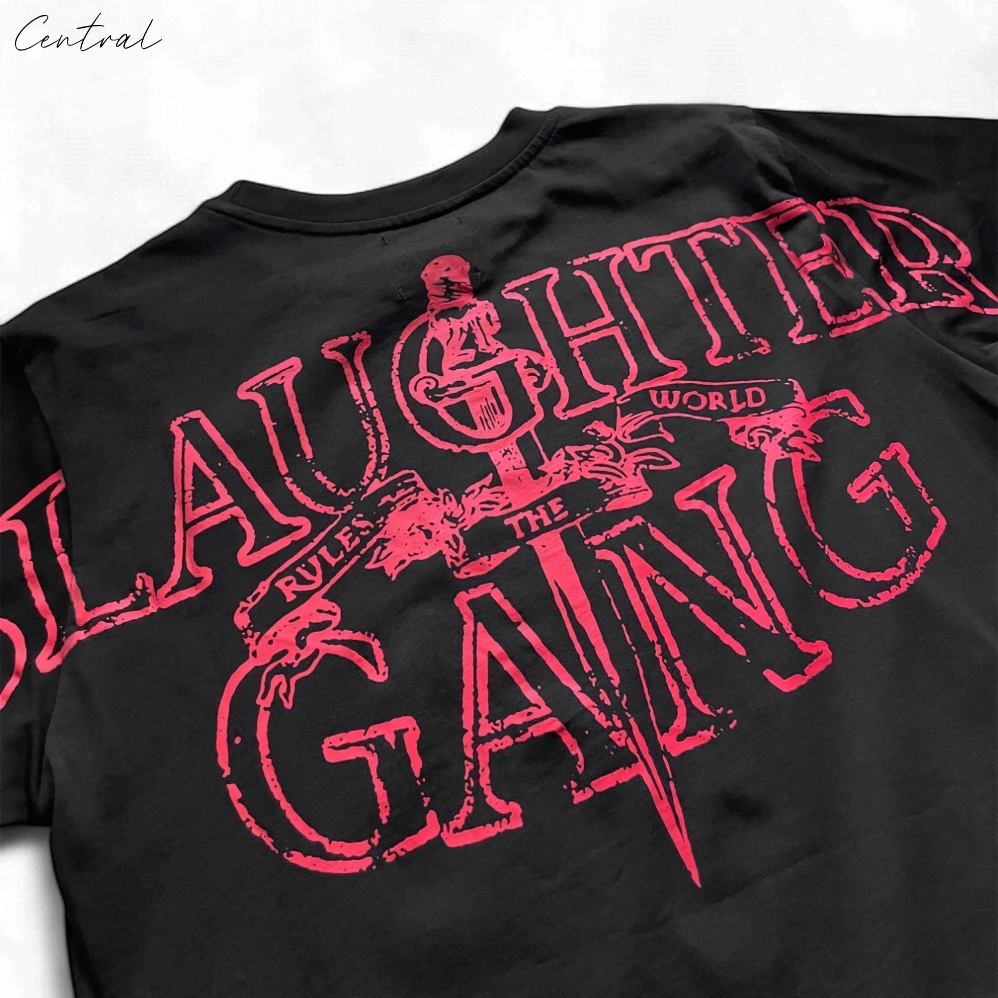 Corteiz x Slaughter Gang 21 Savage T-shirt featuring bold graphics and a comfortable fit from Central ae.