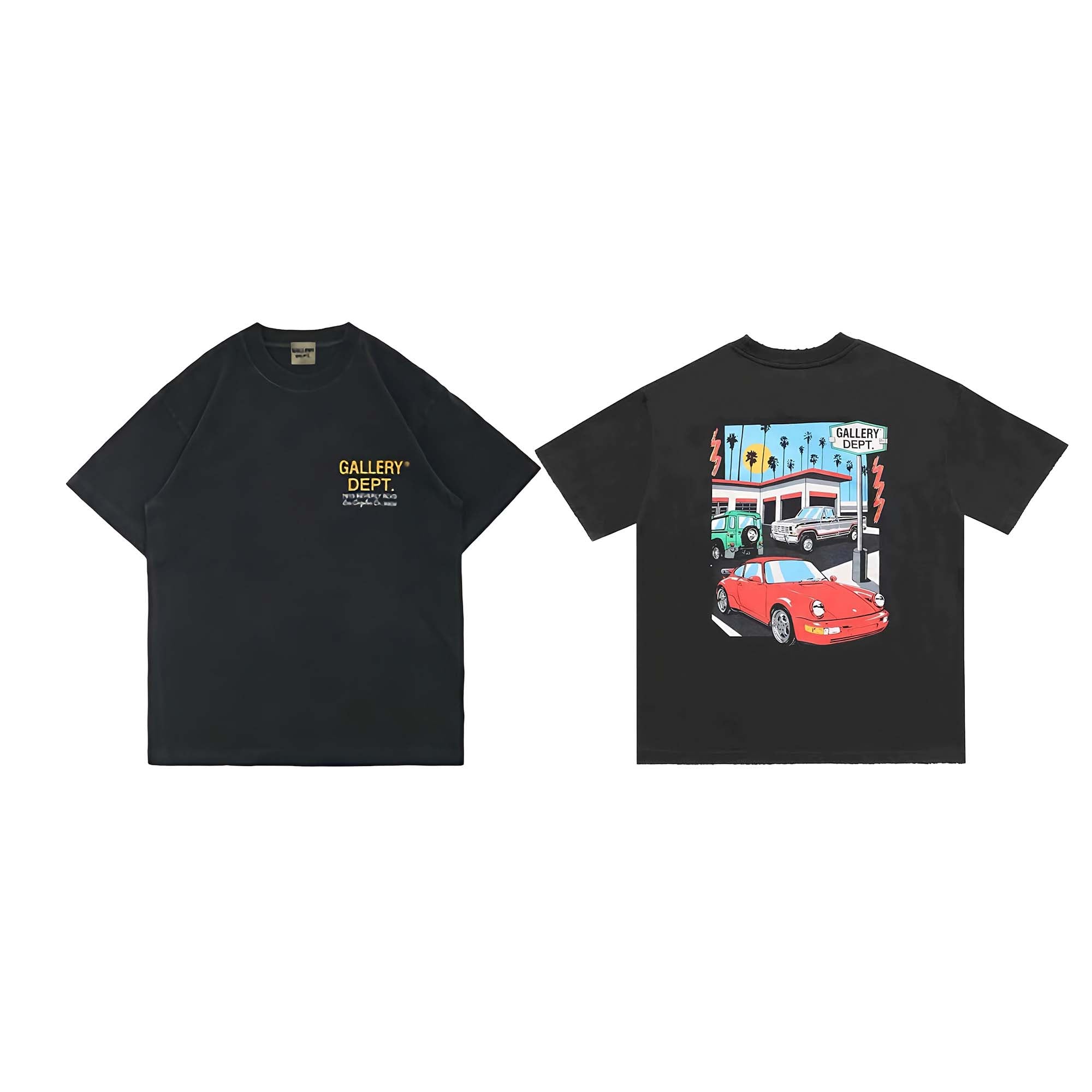 Gallery Dept Drive Thru T-shirt featuring a bold graphic design on a casual fit, perfect for everyday wear.