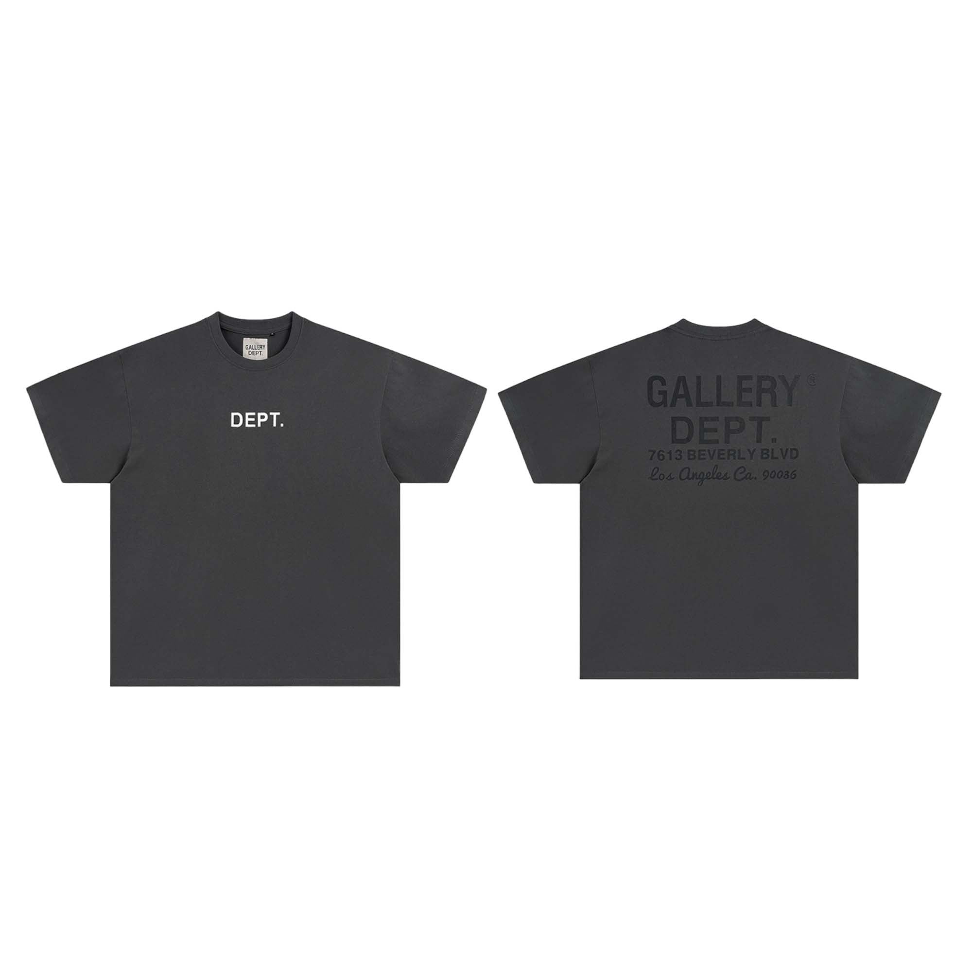 Gray Gallery Dept Los Angeles T-shirt featuring a relaxed fit and artistic graphic design on soft cotton fabric.