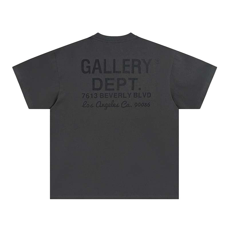 Gray Gallery Dept Los Angeles T-shirt featuring a relaxed fit and classic crew neckline. Ideal for casual wear.