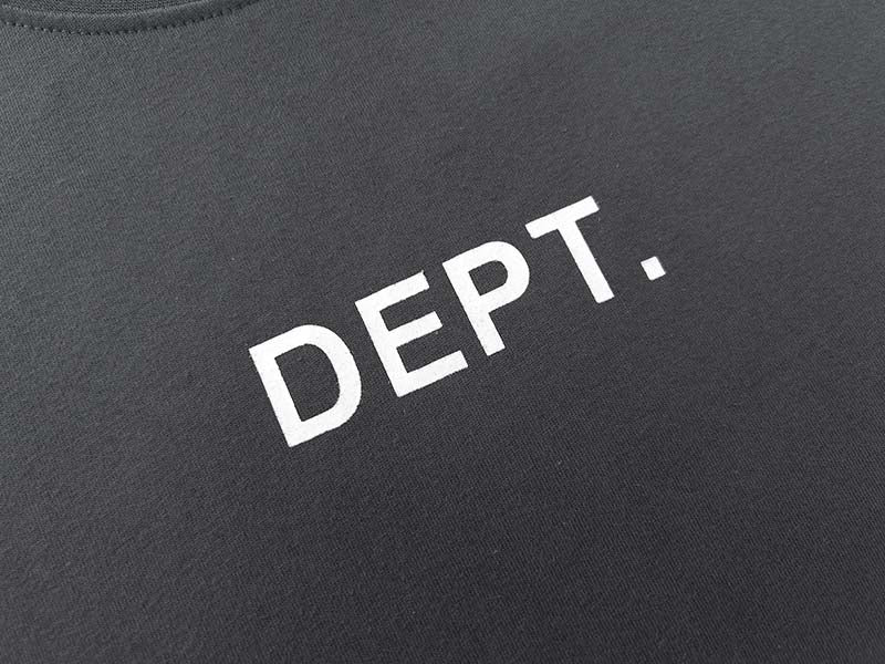 Gray Gallery Dept Los Angeles T-shirt featuring a relaxed fit and logo design on the front.