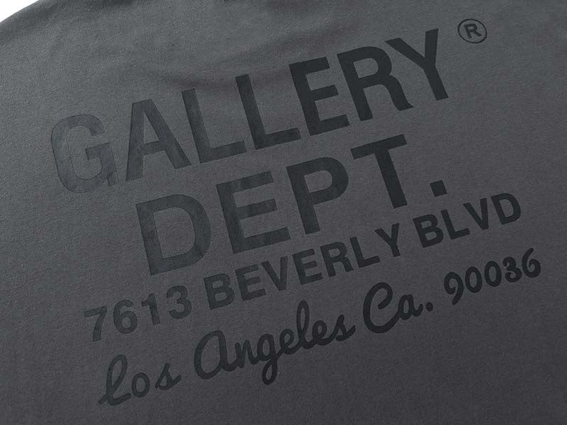 Gray Gallery Dept Los Angeles T-shirt featuring a relaxed fit and unique graphic design on the front.