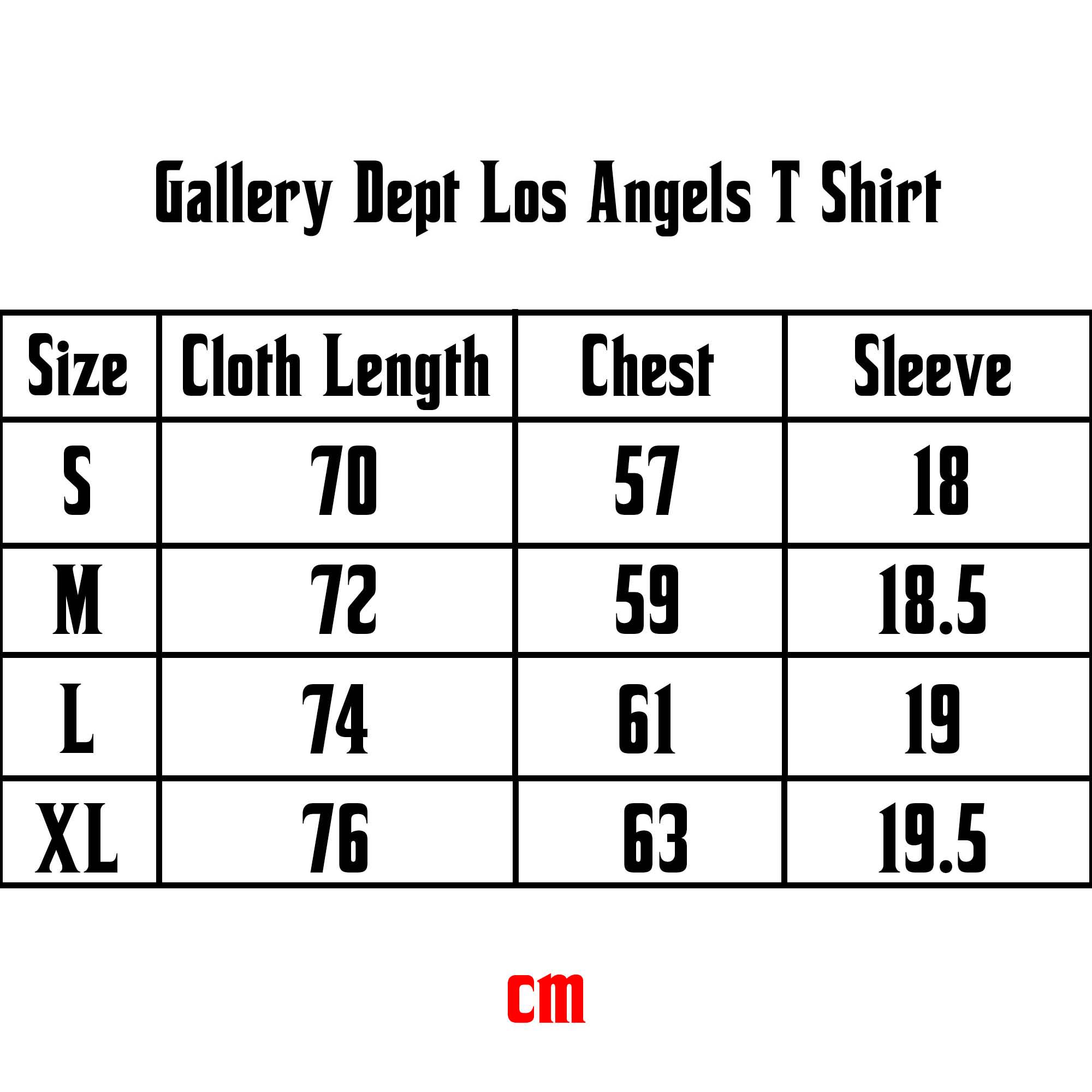 Gray Gallery Dept Los Angeles T-shirt featuring a relaxed fit and classic design for casual wear.