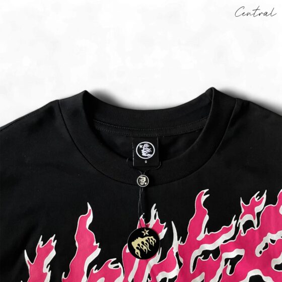 Black T-shirt from Central ae featuring Hellstar Records logo with "Heaven Sounds Like" text design.
