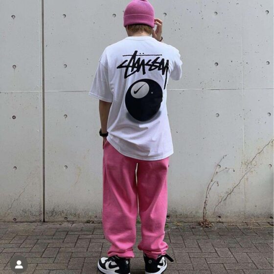 White NIKE X STUSSY 8 BALL T-shirt featuring logo graphics and a relaxed fit.