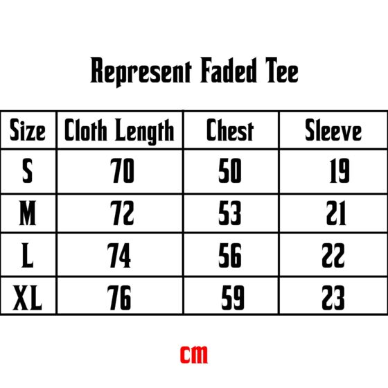 Faded Represent' As Good As Dead T-shirt featuring a relaxed fit and unique graphic design on a soft fabric.