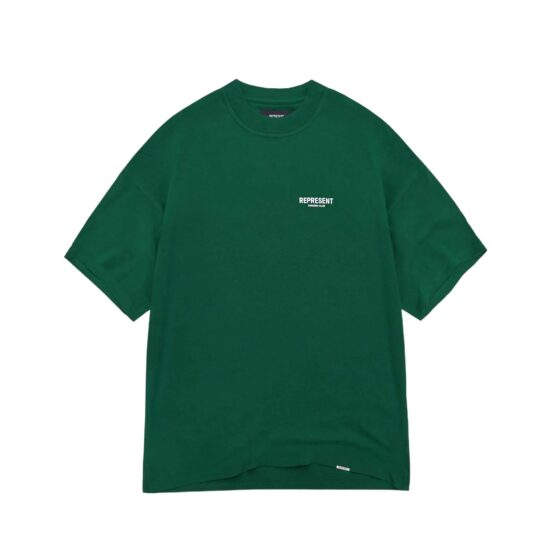 Racing Green REPRESENT OWNERS CLUB T-shirt featuring a classic fit and logo design on soft fabric.