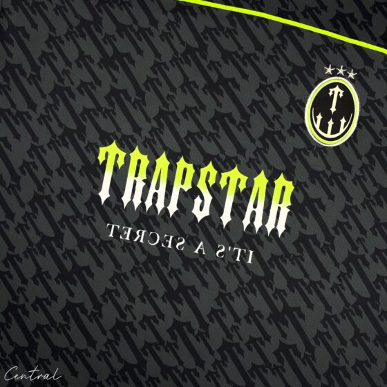Trapstar Monogram Jersey T-shirt in black and lime with bold logo design on the front.