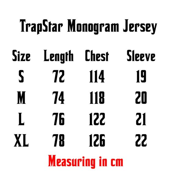 Trapstar Monogram Jersey T-shirt in Ice Blue, featuring a stylish design and unique monogram pattern.
