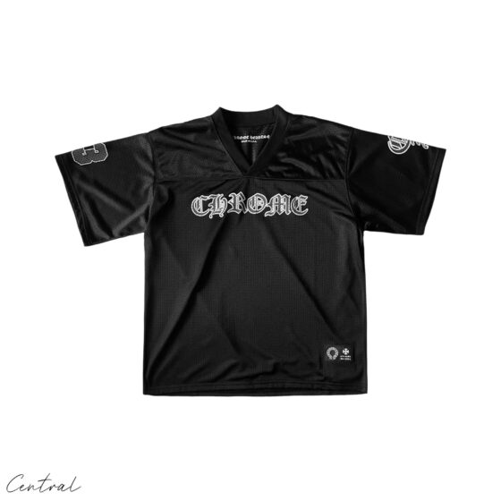 Chrome Hearts mesh stadium jersey set featuring a t-shirt and shorts in a stylish design from Central ae.