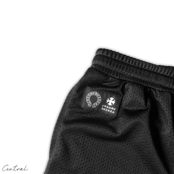 Chrome Hearts mesh stadium jersey set featuring a t-shirt and shorts in a stylish design by Central ae.