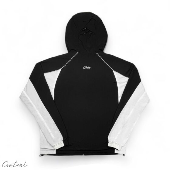 Corteiz black spring hoodie featuring a sleek design and adjustable drawstring hood for a stylish, comfortable fit.