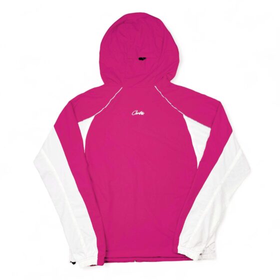 Central Corteiz pink spring hoodie featuring a stylish design and comfortable fit, displayed on a neutral background.