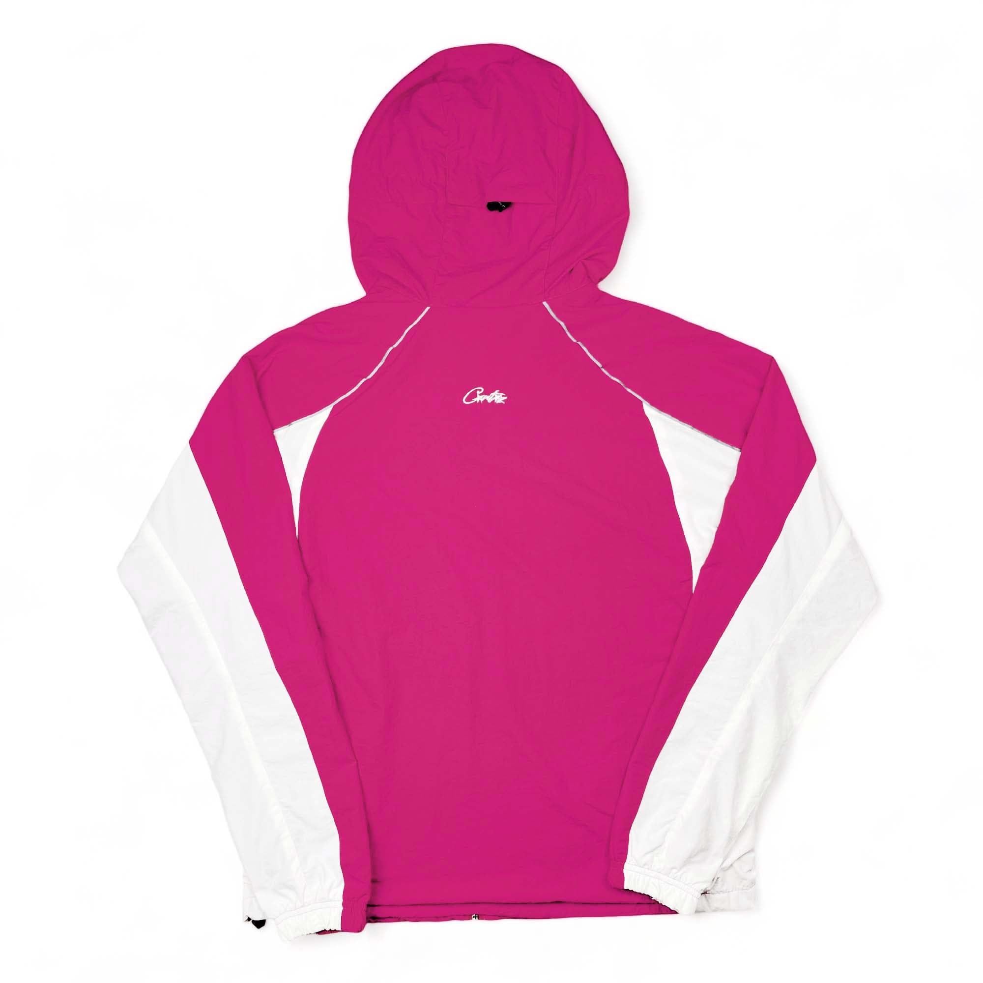 Central Corteiz pink spring hoodie featuring a stylish design and comfortable fit, displayed on a neutral background.