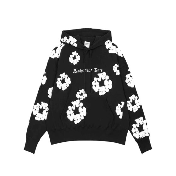 Black READYMADE x DENIM TEARS hoodie featuring a relaxed fit and unique graphic design by central.