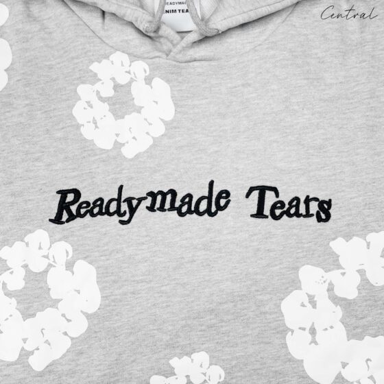 Gray READYMADE x DENIM TEARS hoodie featuring a relaxed fit and logo details from the Central brand.