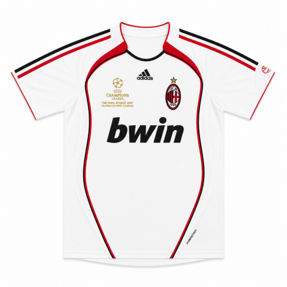 AC Milan 2006/07 UCL Final Away Retro Jersey – Bwin Away Kit