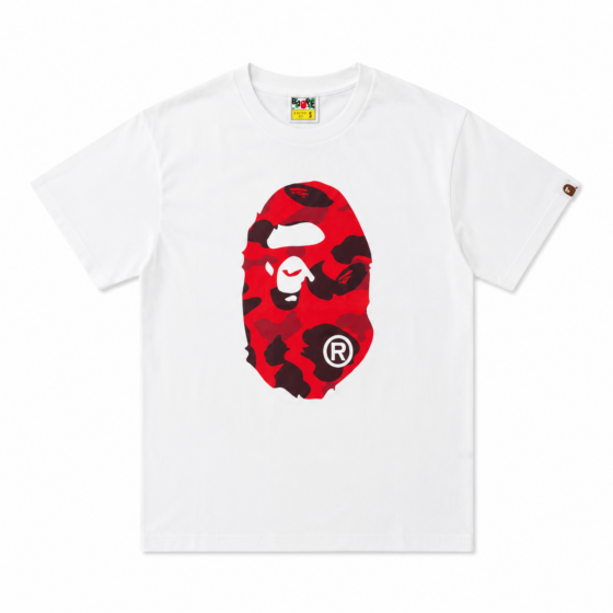 BAPE Color Camo Big Ape Head Tee 'White/Red'