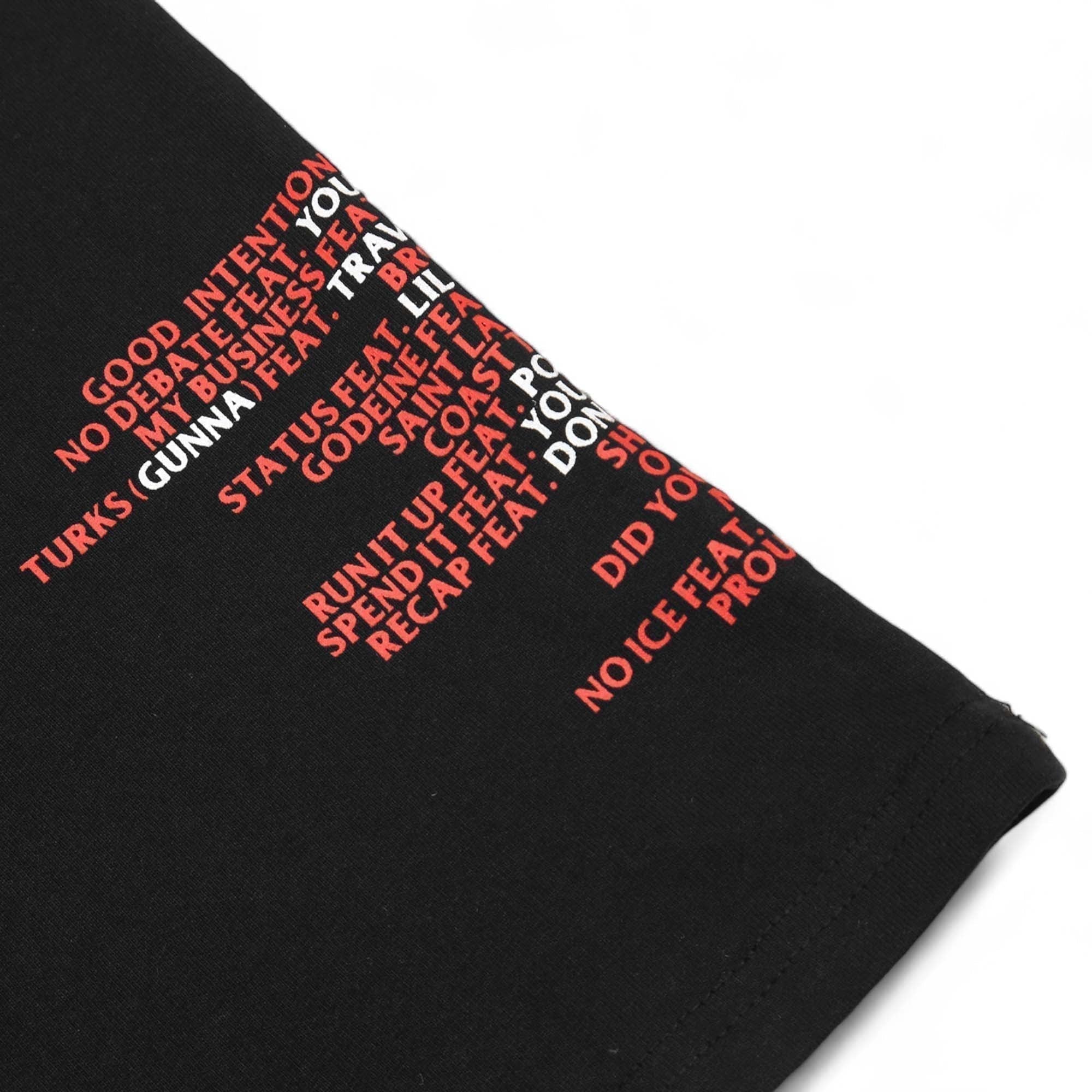 Black Nav x Vlone Good Intentions Tee featuring bold graphic design on a classic t-shirt silhouette.